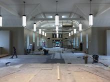 Painted interior of Coal City Catholic Church remodel and addition.