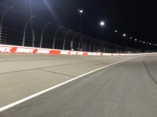 Repainting of banner at Chicagoland Speedway.  Work performed each night, after every race to repaint and touchup Brandt banner.